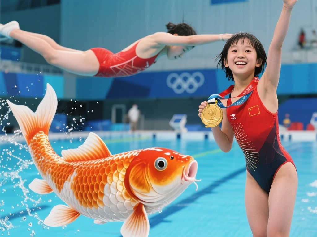 萌力爆棚！全红婵晒生活照：锦鲤加持📸